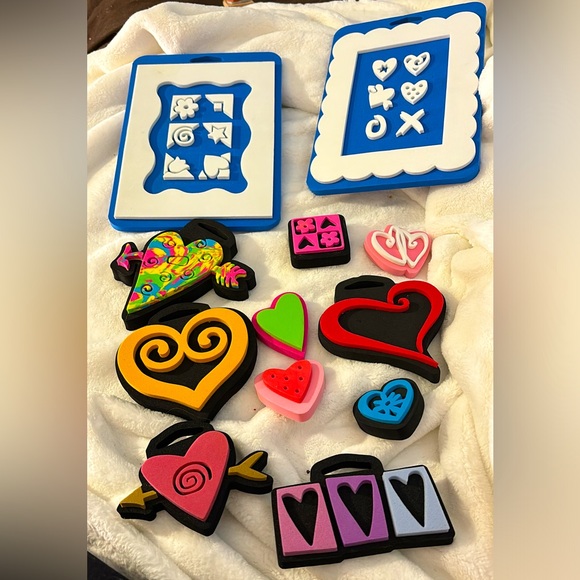 13 chunky foam heart stamps all different size NEW - Picture 1 of 12